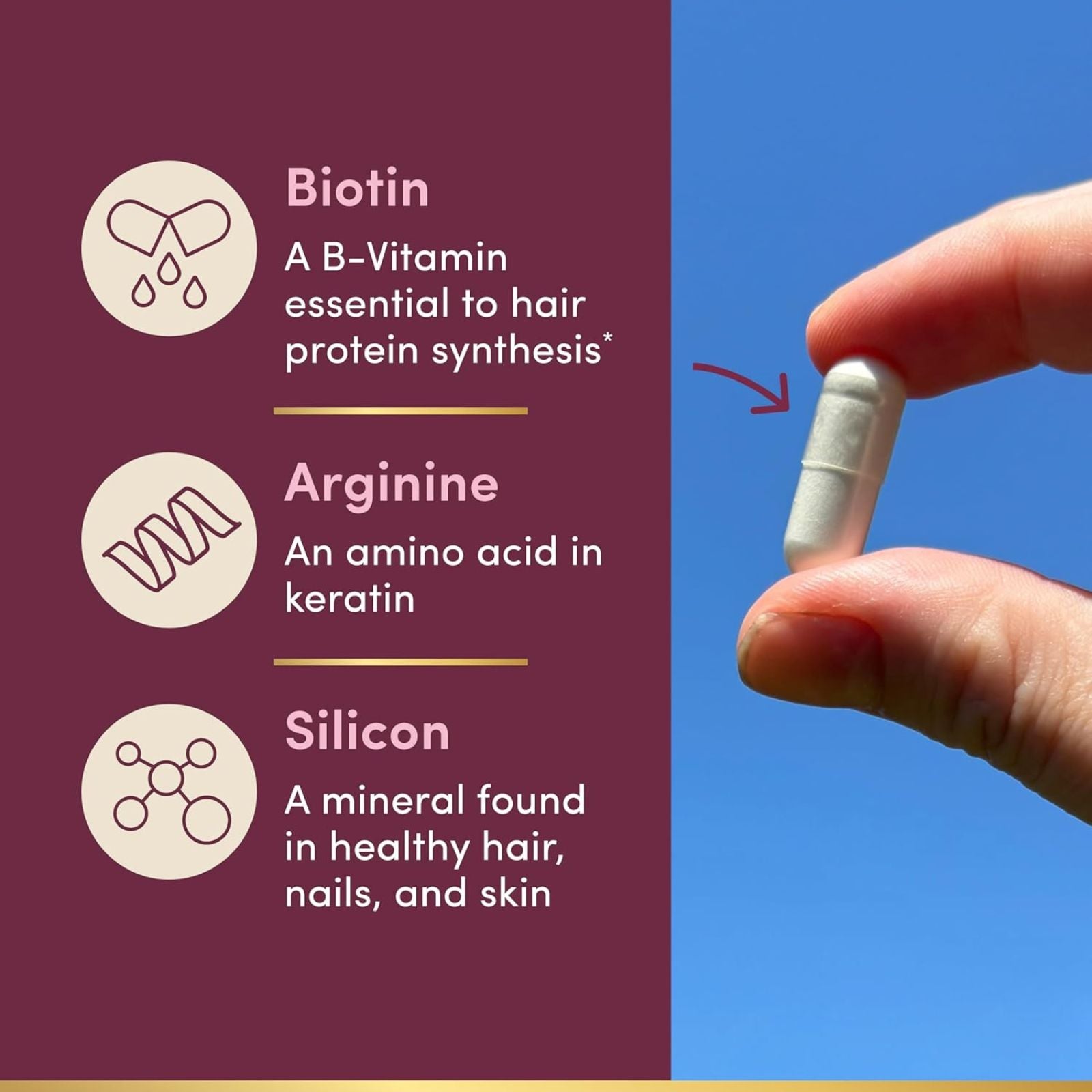 Nature’s Bounty Hair Growth Supplement with Biotin 30 Capsules Bundle of 4
