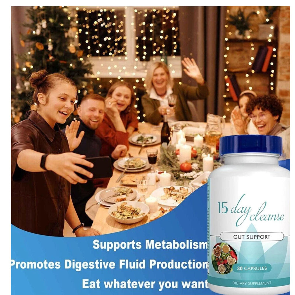 Advanced Gut Health Colon Support Immune System 15 Day Cleanse Detox 30 Pills Bundle of 4