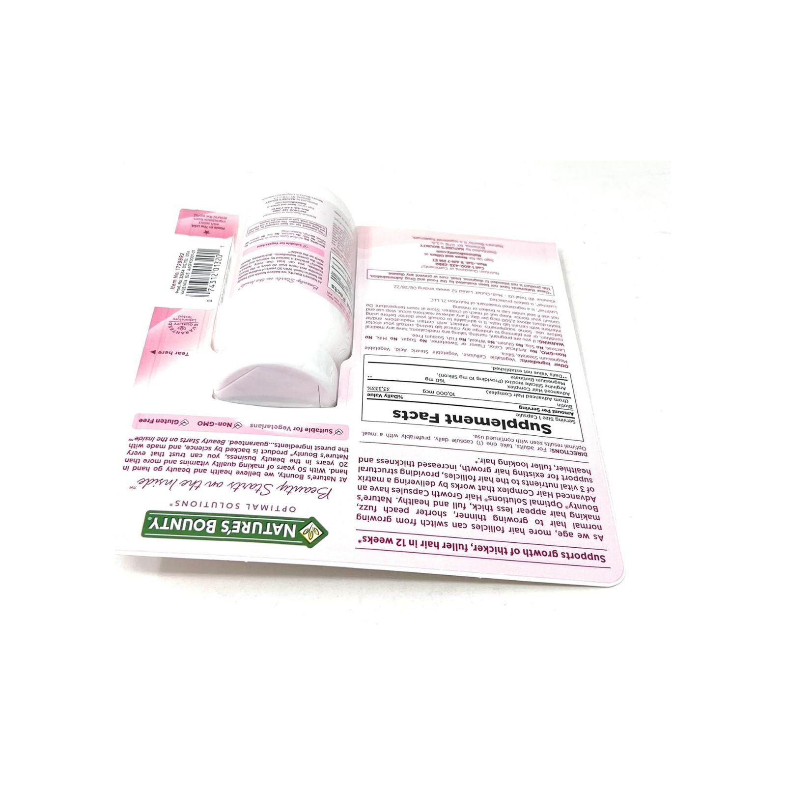 Nature’s Bounty Hair Growth Supplement with Biotin 90 Capsules Bundle of 4