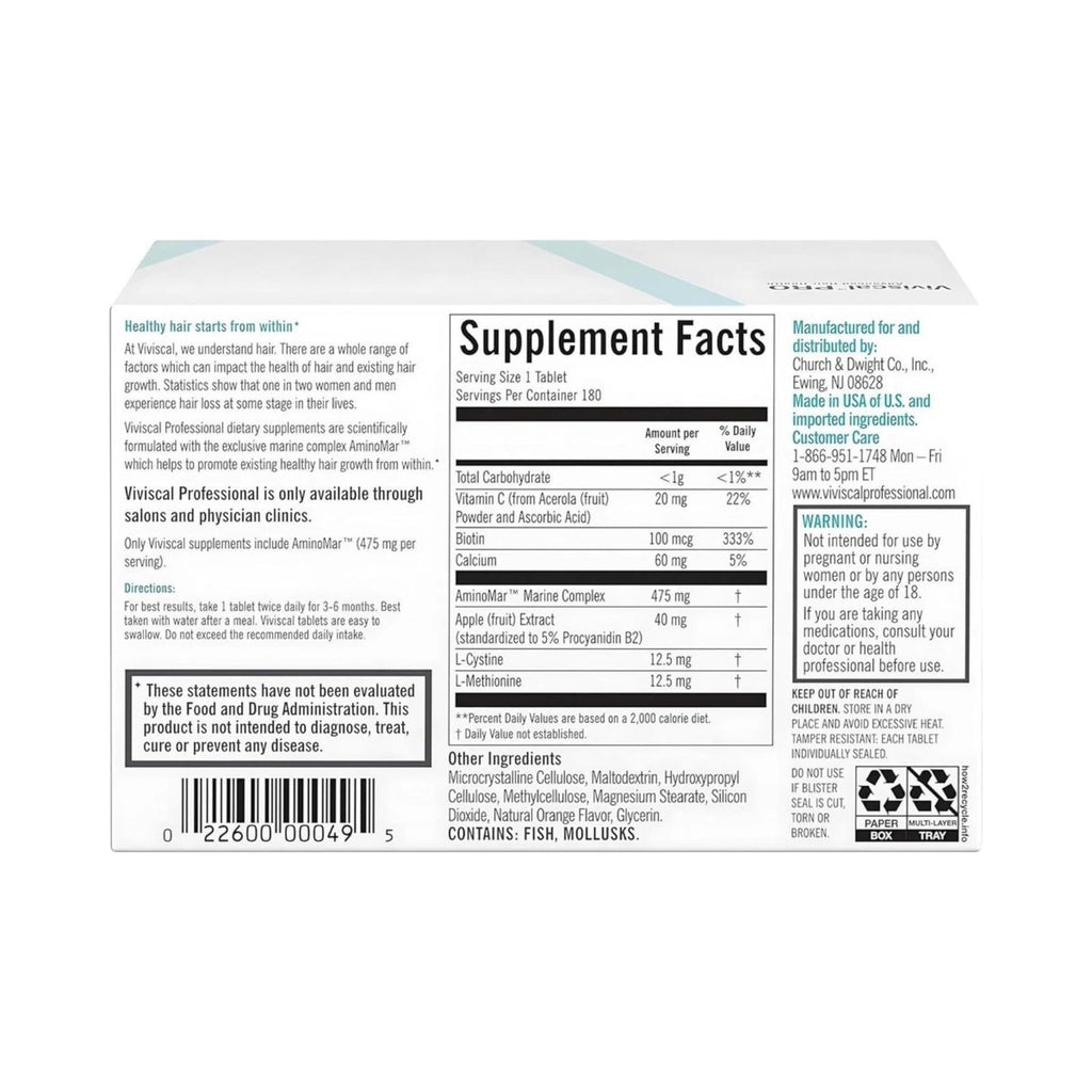Viviscal PRO Hair Growth Supplement 180 Tablets Bundle of 4