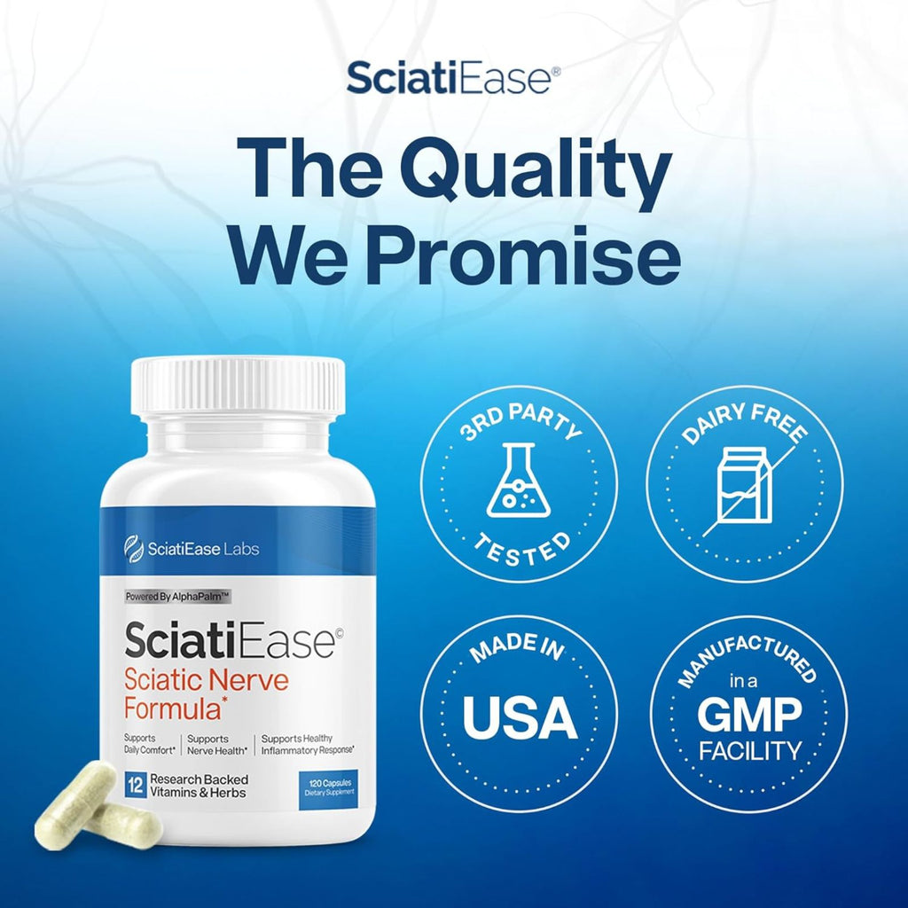 SciatiEase Sciatic Nerve Health Support 120 Capsules Bundle of 4