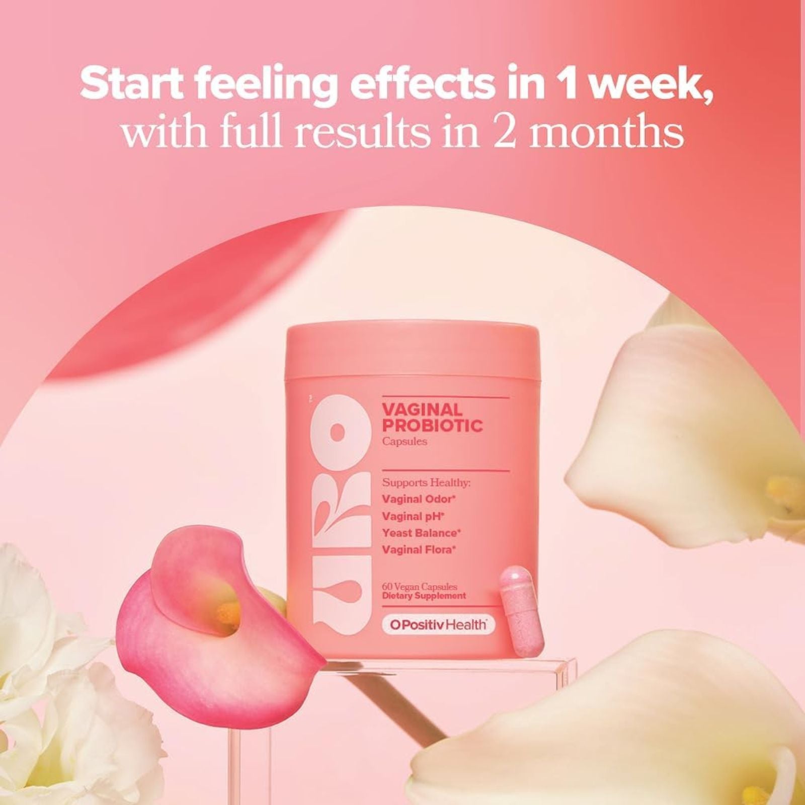 O Positiv URO Vaginal Probiotics 60 Capsules Bundle of 4