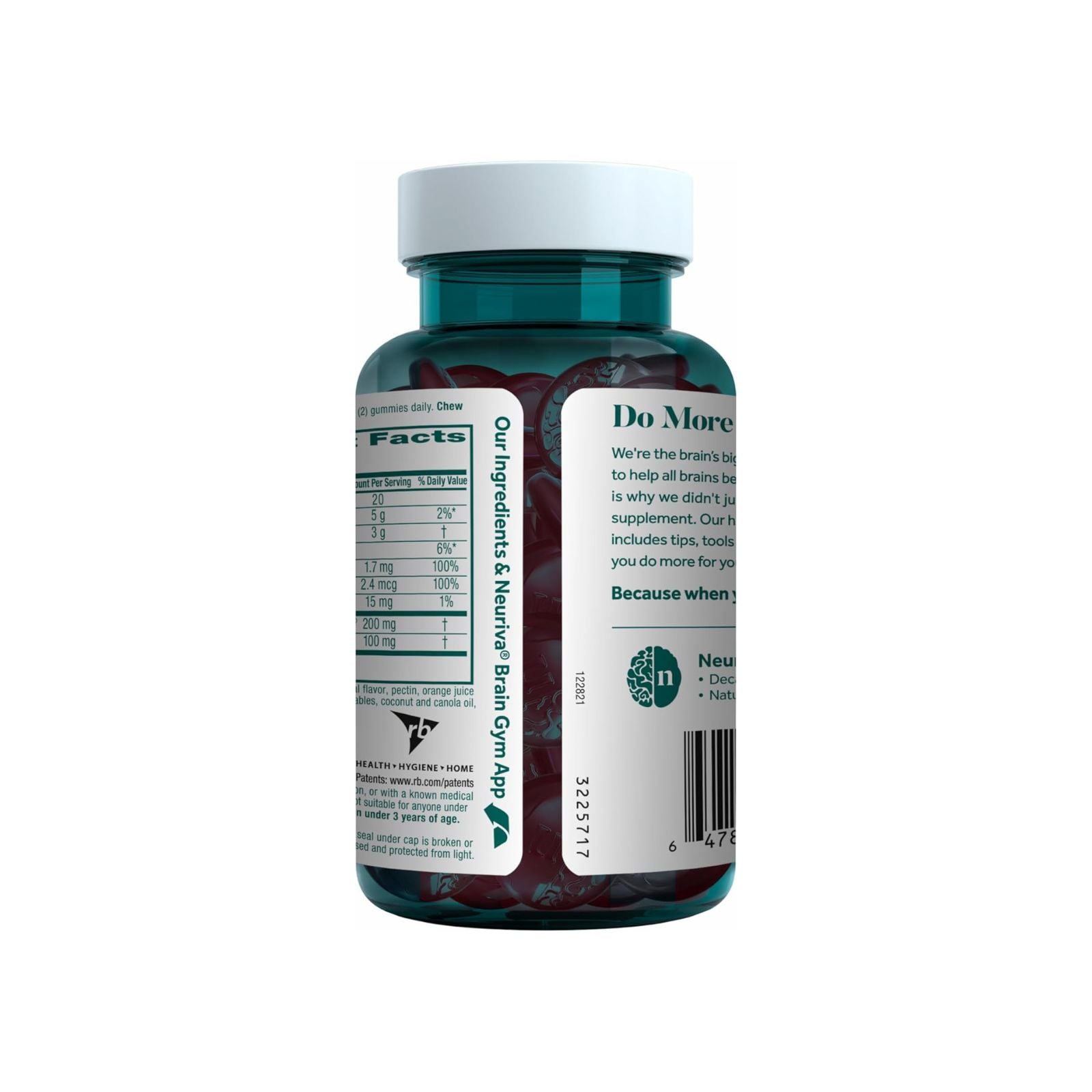Neuriva Plus Strawberry Gummies Nootropic Brain Support Supplement for Focus, Memory & Concentration 50 Count Bundle of 4
