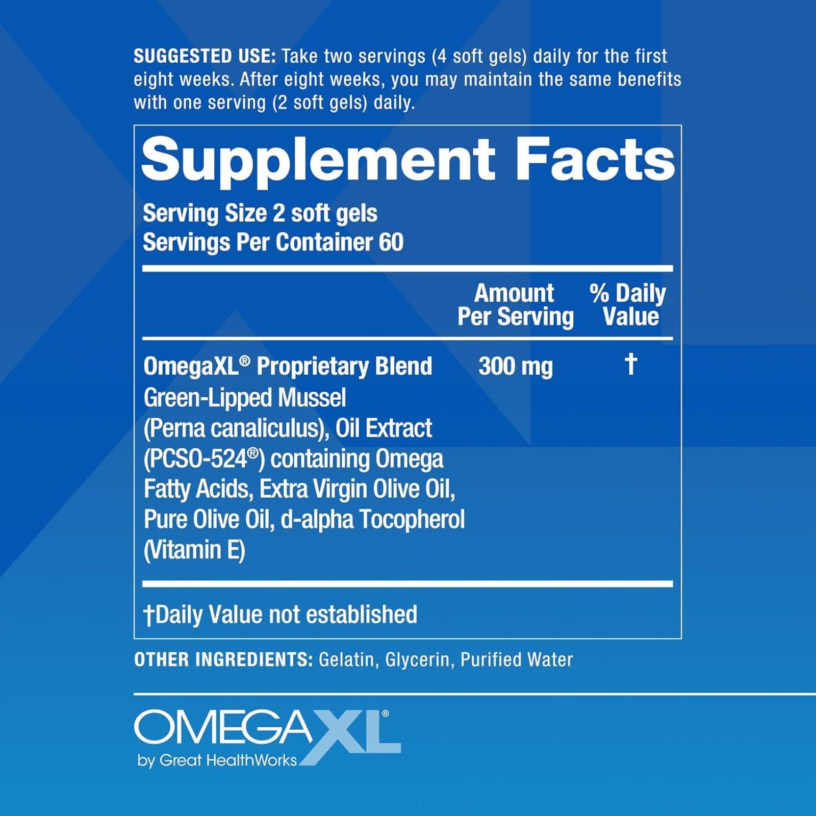 OmegaXL Joint Support Supplement Green Lipped Mussel Oil 60 Count Bundle of 4