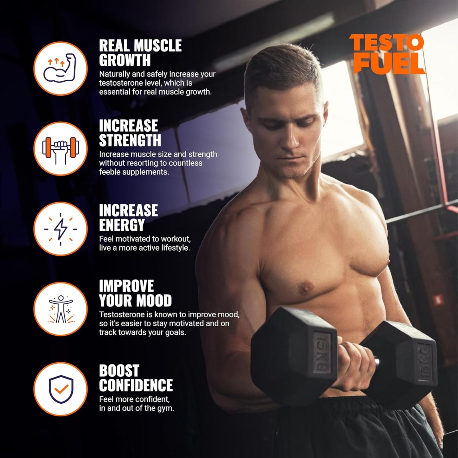 TestoFuel 120 T-Booster Pills Testosterone Support 120 Capsules Bundle of 4