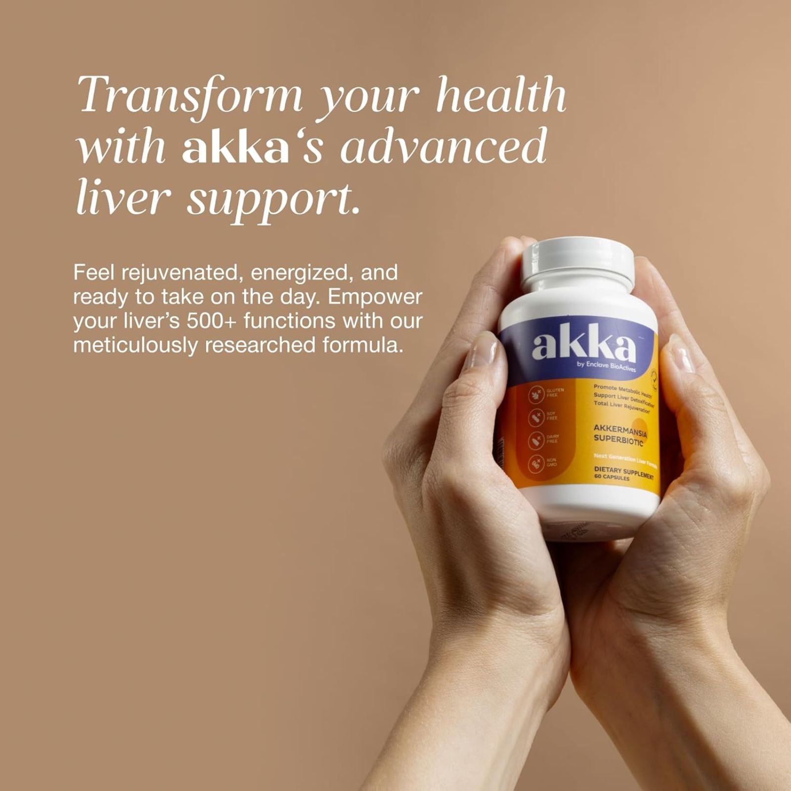 AKKA Premium Liver Cleanse Detox & Repair Superbiotic 60 Capsules Bundle of 4