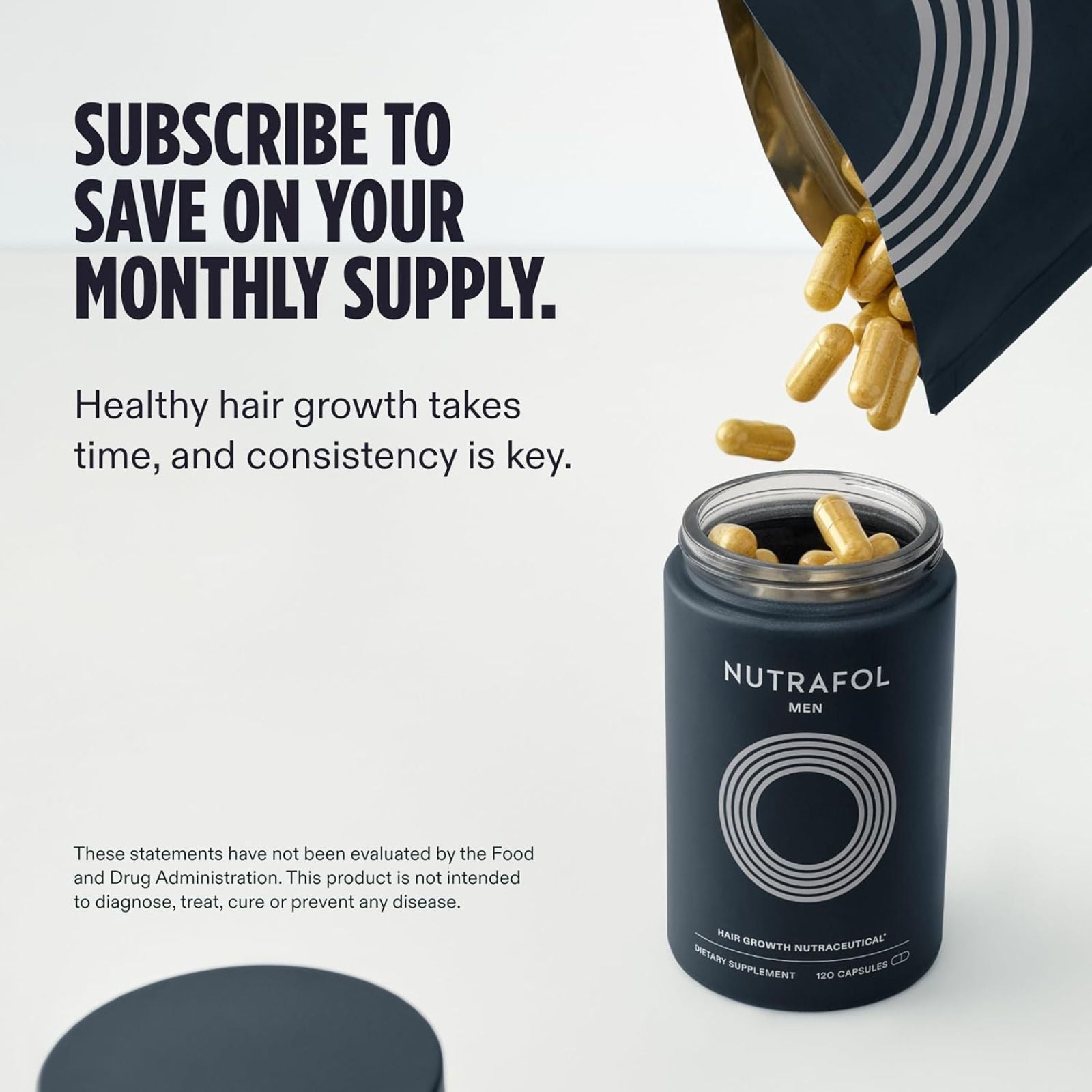 Nutrafol Men Hair Growth Nutraceutical 120 Capsules Bundle of 4