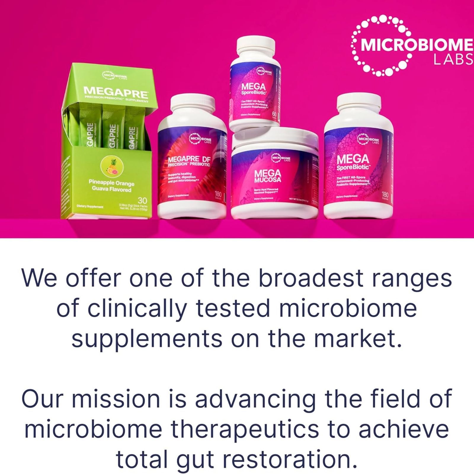 Microbiome Labs MegaSporeBiotic Probiotics for Women & Men 180 Capsules Bundle of 4
