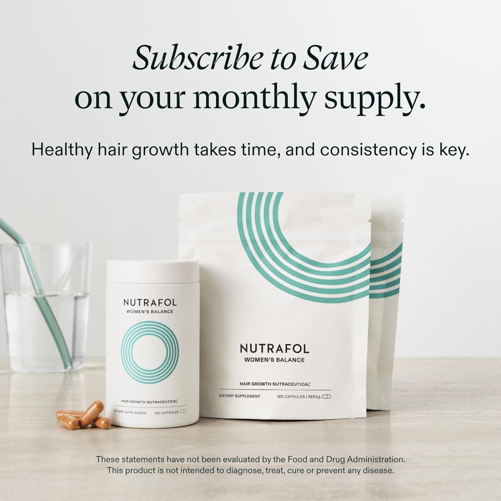 Nutrafol Women’s Balance Hair Growth Supplement 120 Capsules Bundle of 4