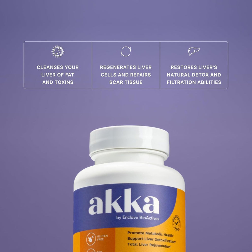 AKKA Premium Liver Cleanse Detox & Repair Superbiotic 60 Capsules Bundle of 4