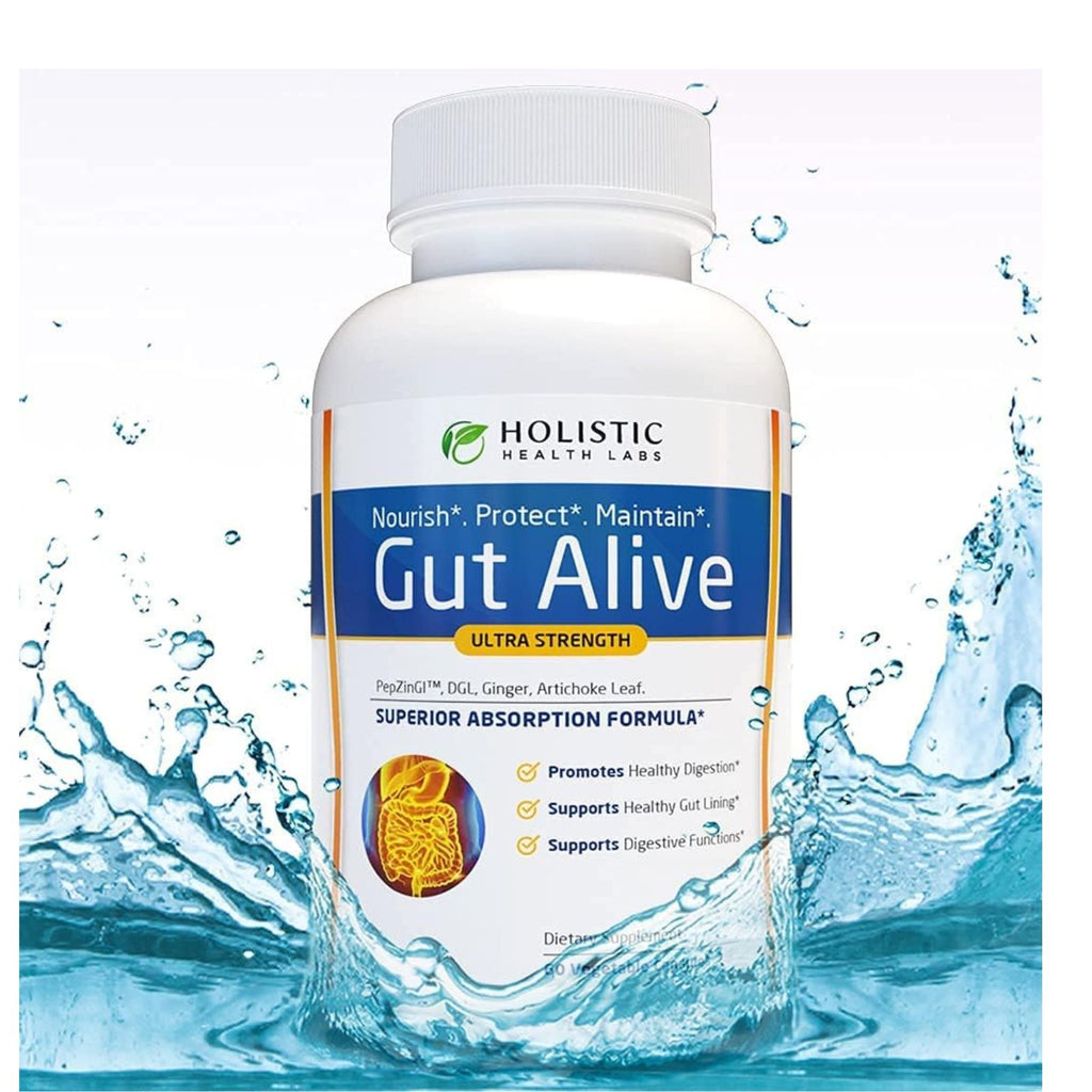 Gut Alive All Natural Digestive & Gut Health Support Supplement 60 Capsules Bundle of 4