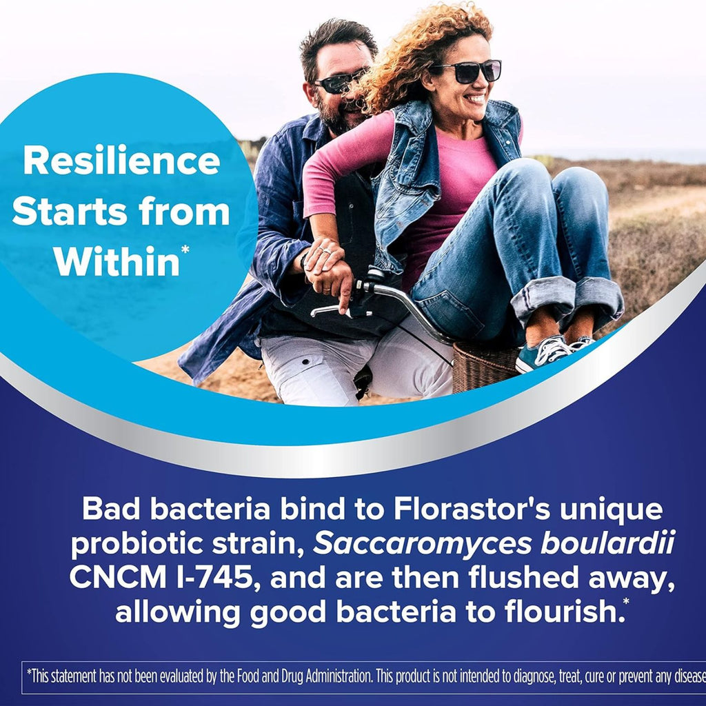 Florastor Daily Probiotic Supplement for Women & Men Saccharomyces Boulardii 100 Capsules Bundle of 4