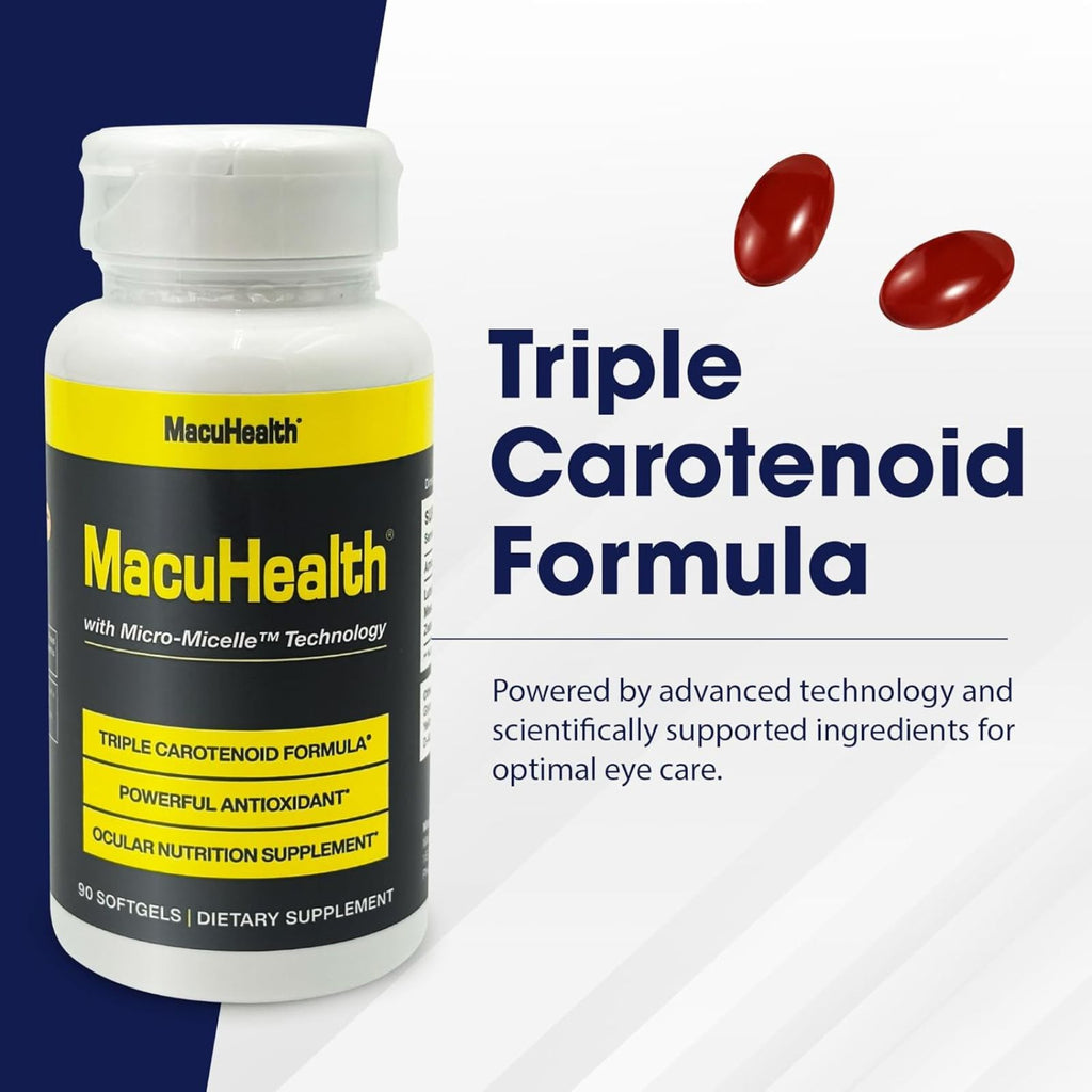MacuHealth Triple Carotenoid Formula Eye Vitamins 90 Softgels Bundle of 4