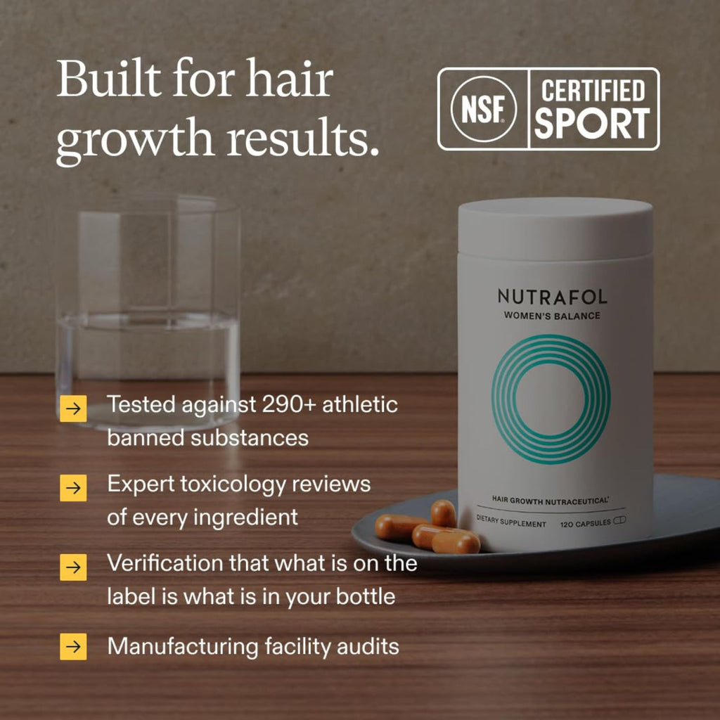 Nutrafol Women’s Balance Hair Growth Supplement 120 Capsules Bundle of 4