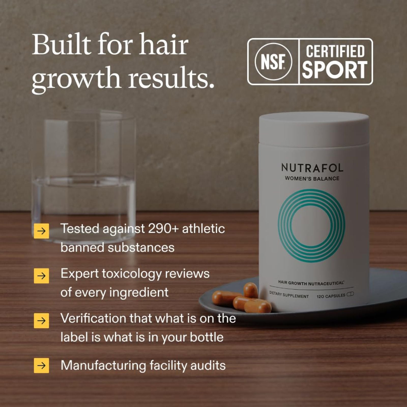 Nutrafol Women’s Balance Hair Growth Supplement 120 Capsules Bundle of 4