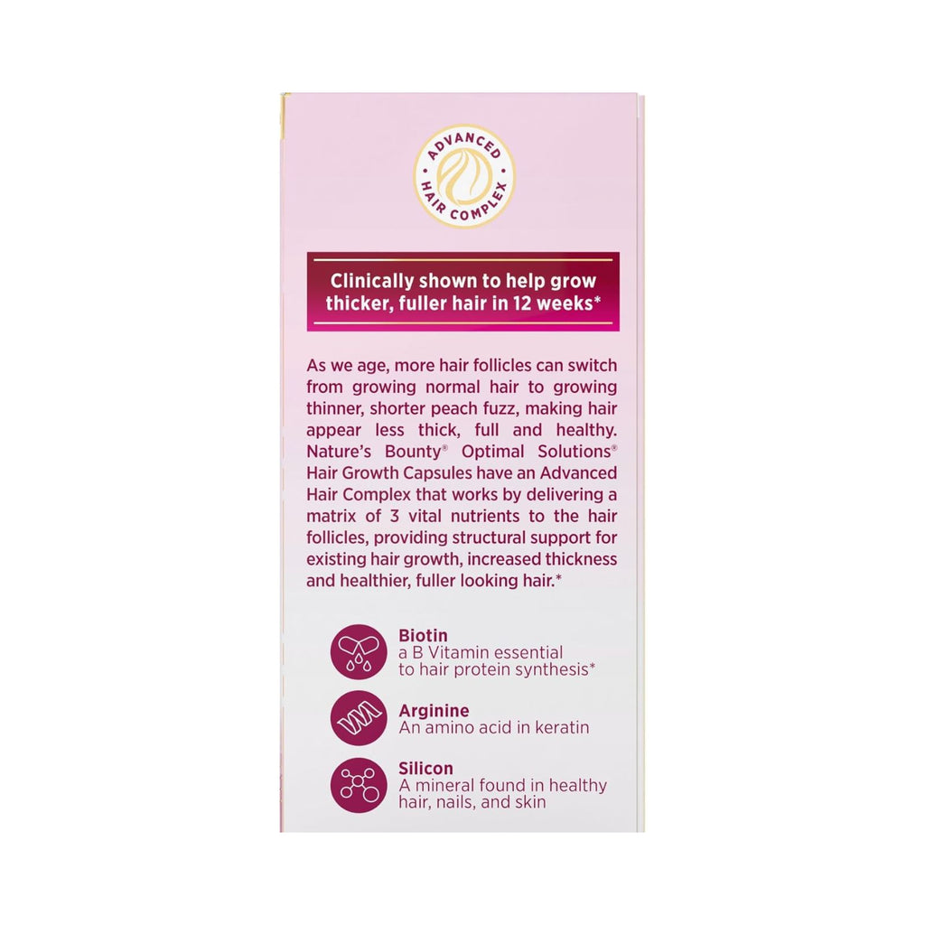 Nature’s Bounty Hair Growth Supplement with Biotin 30 Capsules Bundle of 4